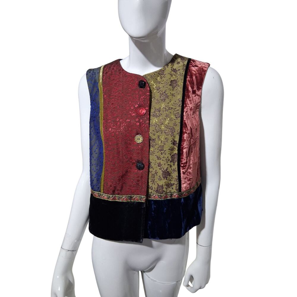 Vintage 90s Lucia‎ Lukken Wo.ens size Small Broomskirts Eclectic Patchwork Vest